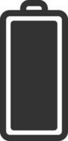 Simple battery icon representing a full charge, perfect for indicating power status on mobile phones, laptops, and other electronic devices with a minimalist design vector