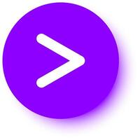 White arrow pointing to the right on a purple circle with a slight shadow, creating a simple yet effective visual representation of direction and movement vector