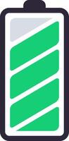 Stylized battery icon featuring three green bars, indicating a medium charge level. Perfect for representing energy, power, or charging status in various technology contexts vector
