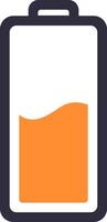 Simple battery icon displaying a moderate charge level, ideal for user interfaces and power status indicators in various electronic devices and applications vector