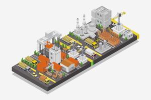 Industrial crane on railway isometric on white background vector