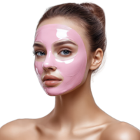 Pink mask with a clear plastic sheet png