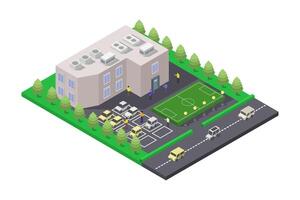 University building isometric on white background vector