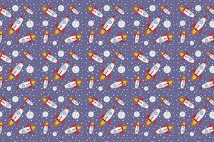Rocket pattern illustrated on white background vector