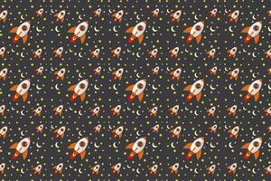 Rocket pattern illustrated on white background vector