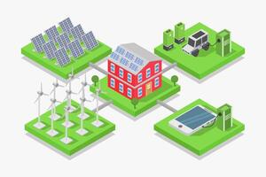 Smart grid isometric on white background vector