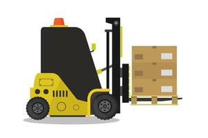 Forklift with illustrated boxes vector