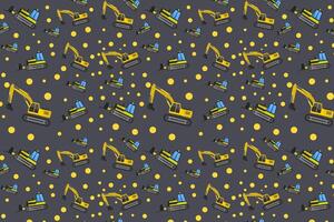 Excavator pattern illustrated on white background vector