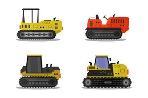 Crawler tractors illustrated on white background vector