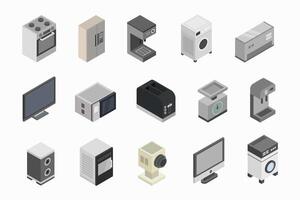 Smart home isometric elements vector