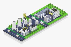 Power alternative green energy isometric on white background vector