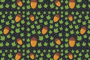 Autumn acorn on white background vector