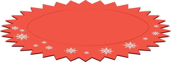 Red Scalloped Plate with Snowflake Design vector