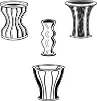 cylindrical vase with a unique shape design vector