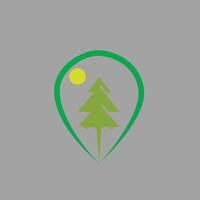 Icon of coordinate points with pine tree identity Pine Tree Plantation Location vector