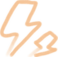 Playful Lightning Chalk Doodle png