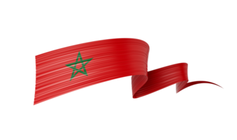 3d Flag Of Morocco 3d Wavy Shiny Morocco Ribbon Isolated 3d Illustration png