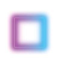 Square neon frame template. Blue and red laser light vector