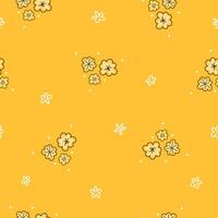 Elegant floral seamless pattern with wildflower design on yellow background vector