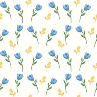 floral repeated seamless pattern design with flowers and leaves vector