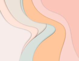 abstract wavy background with paper cut style vector