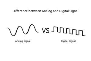 Analog Signal and Digital Signal vector