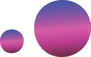 Two gradient spheres in pink and blue tones on a white background, showcasing abstract, minimalist design and modern aesthetics. vector