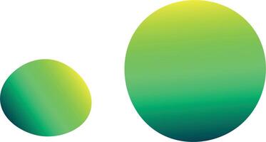 Two green-to-yellow gradient circles in different sizes, with a vibrant and minimal abstract design on a white background. vector