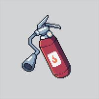 Pixel art illustration Red Fire Extinguisher. Pixelated Fire Extinguisher Spray. Red Fire Extinguisher Spray icon pixelated for the pixel art game and icon for website and game. old school retro. vector
