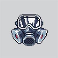 Pixel art illustration Firefighter Mask. Pixelated Fire Mask. Red Firefighter Mask icon pixelated for the pixel art game and icon for website and game. old school retro. vector
