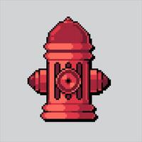 Pixel illustration Red Fire Hydrant. Pixelated Fire Hydrant Pipe. Red Fire Hydrant Pipe icon pixelated for the pixel art game and icon for website and game. old school retro. vector