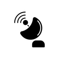 A black and white image of a satellite dish vector