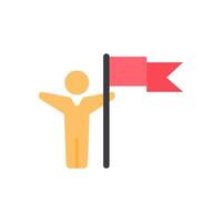 Flag pin icon,red flag on pole for safety on construction site. Suitable for web or print. illustration of the location of the flag pin. Isolated white background editable, vector