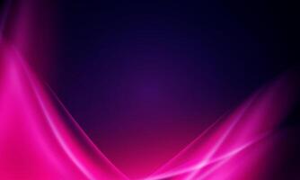 Abstract smooth pink wavy dark background. shiny curve light. vector