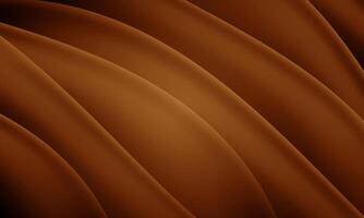 Flowing dark brown curve shape with soft gradient abstract background. dark brown stripe pattern. vector