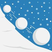 illustration of a rolling snowball vector