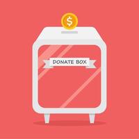 Flat design style donation box vector