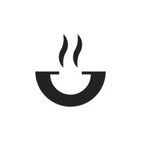 Logo bowl spicy or hot with flame unique design minimalist with blank background vector