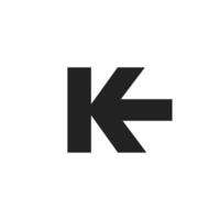 Logo letter K with arrow move forward unique design with blank background vector