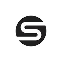Logo letter S circle parallel unique design with blank background vector