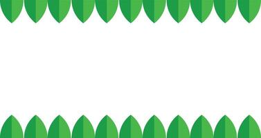 Background green leaf frame unique design with blank background vector