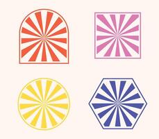 Icon element sunburst bauhaus unique design with blank background vector
