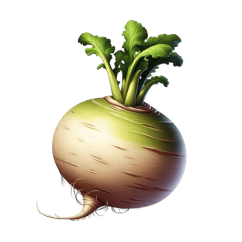 Weiß Steckrübe mit frisch Grün oben png