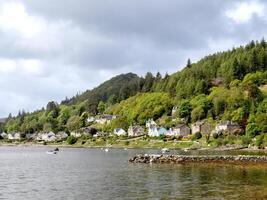 View of Tighnabruaich village, Argyll and Bute, Scotland photo