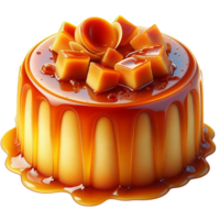 Rich Caramel Cake with Sweet Sauce Drizzle png