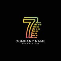 Logo design of number 7 for technology electronics digital connection. vektor illustration vector