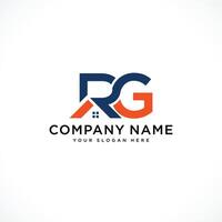 letter RG with Real Estate element. home initial R G concept. Construction logo template Home and Real Estate icon. vector