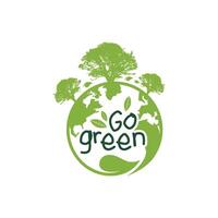 Go green save our planet in an isolated white background vector