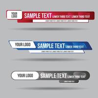 Lower third white and colorful design template modern contemporary. Set of banners vector
