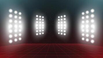 Abstract technology red blue background stadium stage hall with scenic lights of round futuristic technology vector